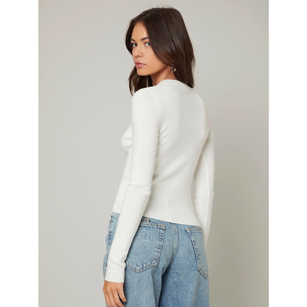Solid Slim Sweater fitted minimalist grey beige - Picture 8 of 12